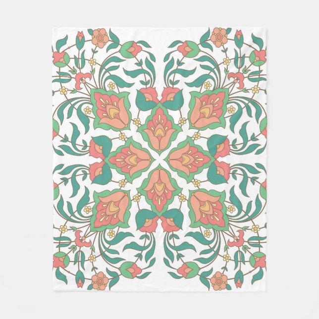 Couverture Polaire Oriental Floral Vintage Design (Devant)