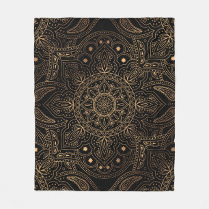 Couverture Polaire Oriental Mandala, Luxury Vintage Motif.