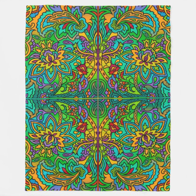 Couverture Polaire Oriental Motif Aquarelle V + vos idées (Devant)