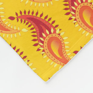 Couverture Polaire Oriental Orange Twin flamme Persian Paisley Motif