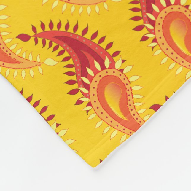Couverture Polaire Oriental Orange Twin flamme Persian Paisley Motif (Coin)