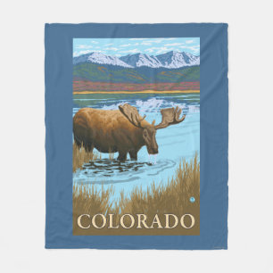 Couverture Polaire Orignaux DrinkingColorado