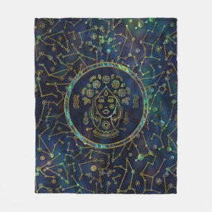 Couverture Polaire Ormeau d'or de zodiaque de Vierge sur la