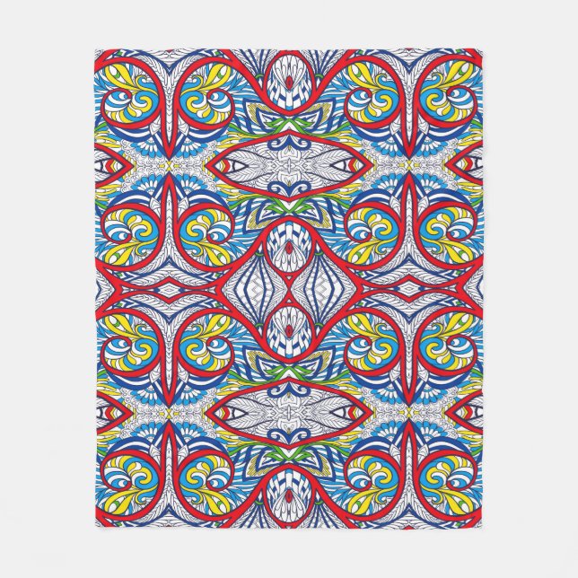 Couverture Polaire Ornamental Tribal Seamless pattern. Illustration.  (Devant)