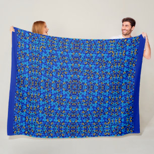 Couverture Polaire Ornement abstrait bleu multicolore