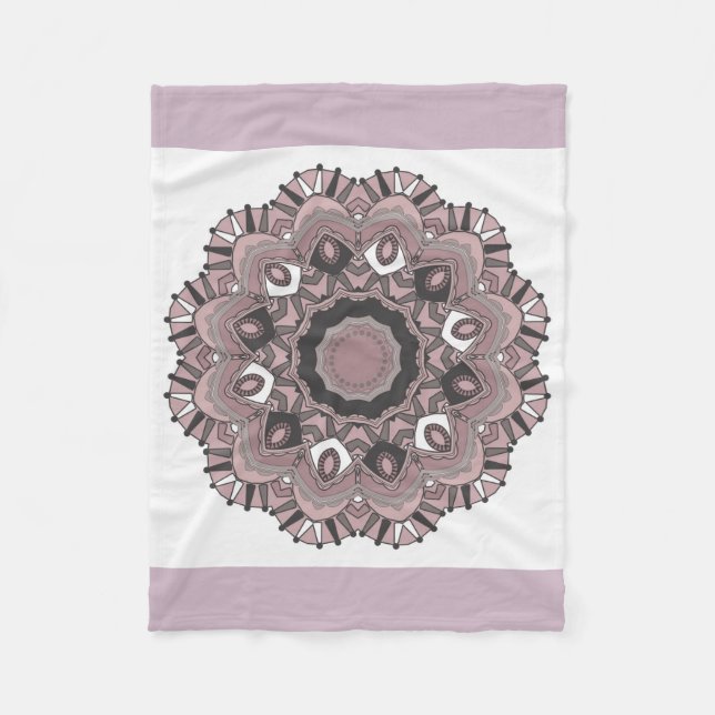 Couverture Polaire Ornement beige (Devant)