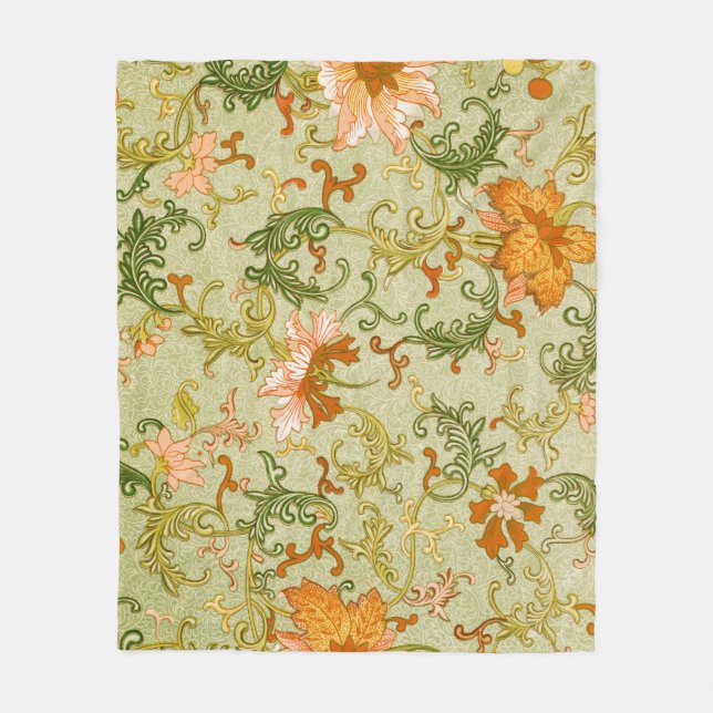 Couverture Polaire Ornement Chinois Vintage Fleurs Jones (Devant)