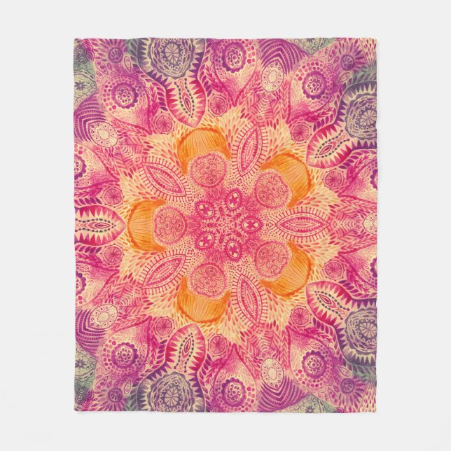 Couverture Polaire Ornement de dentelle Mandala : Conception d'aquare (Devant)