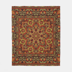Couverture Polaire Ornement floral oriental avec motif de cadre