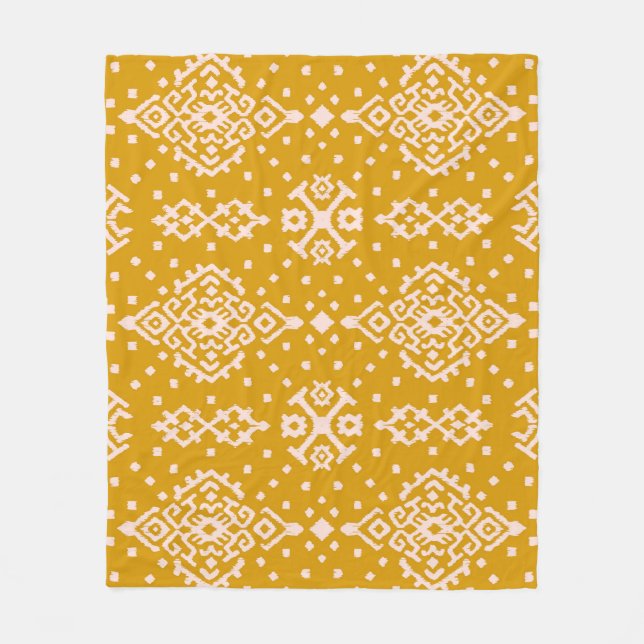 Couverture Polaire Ornement folklorique Ikat - texture ethnique. (Devant)