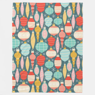 Couverture Polaire Ornements de Noël rétro Motif sans couture