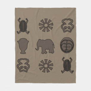 Couverture Polaire Ornements et animaux africains abstraits art
