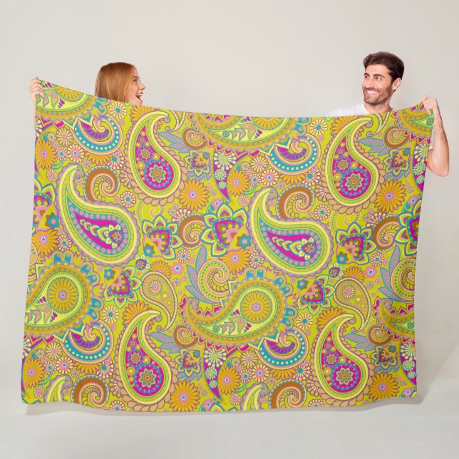 Couverture Polaire Ornements Paisley / Motif 1 (En situation)