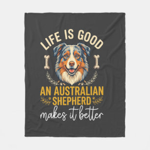 Couverture Polaire Os Australien Bonne Vie Bone de chien de berger