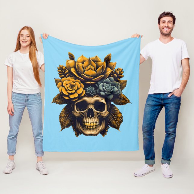 Couverture Polaire Os en fleur (En situation)