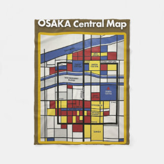Couverture Polaire OSAKA central map Piet Mondrian style