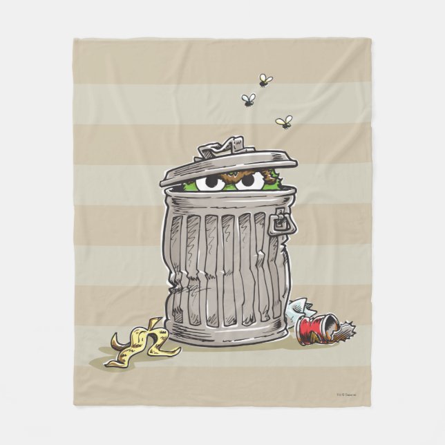 Couverture Polaire Oscar vintage dans une poubelle (Devant)
