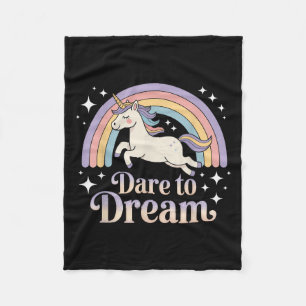 Couverture Polaire Oser rêver Unicorne Motivation arc-en-ciel arc-en-