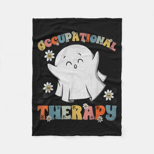 Couverture Polaire Ot Occupational Therapy Halloween Retro Ghost Ot H (Devant)