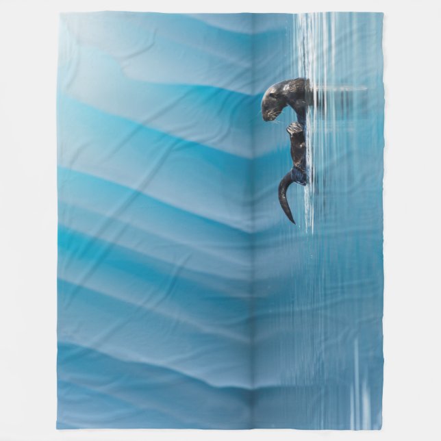 Couverture Polaire Otter de mer joueuse (Devant)