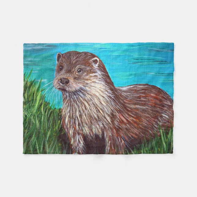 Couverture Polaire Otter par une peinture fluviale (Devant (Horizontal))
