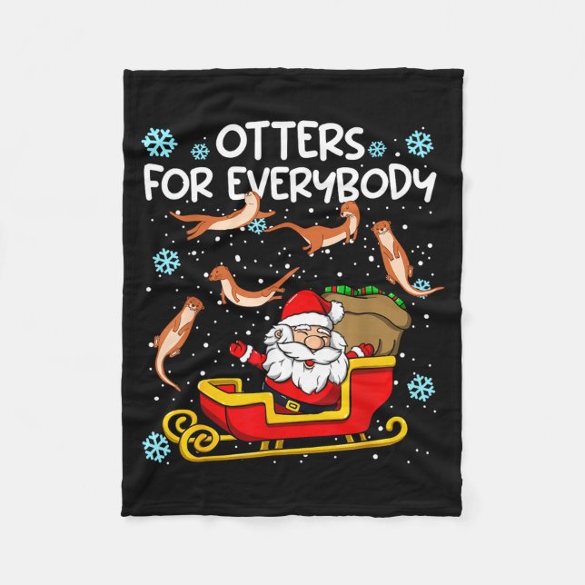 Couverture Polaire Otters For Everybody Santa Funny Christmas Otter  (Devant)