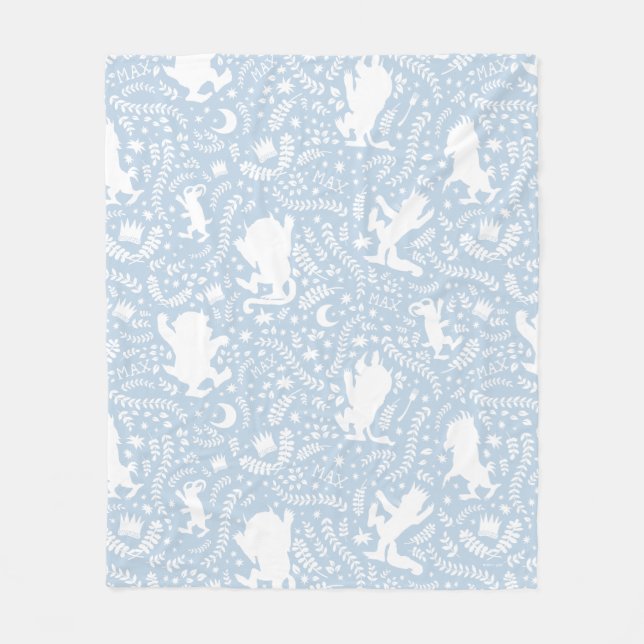 Couverture Polaire Où les choses sauvages le modèle floral bleu (Devant)