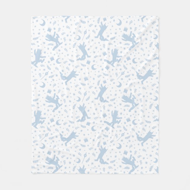 Couverture Polaire Où sont les choses sauvages Fleur Bleu (Devant)