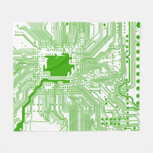 Couverture Polaire ouatine 2 jet-verts de circuit d'ordinateur de