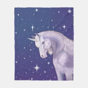 Couverture Polaire Ouatine bleue de licorne