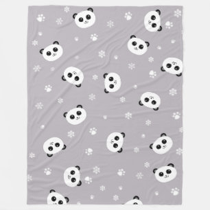 Couverture Polaire Ouatine mignonne grise d'atterrisseur du panda