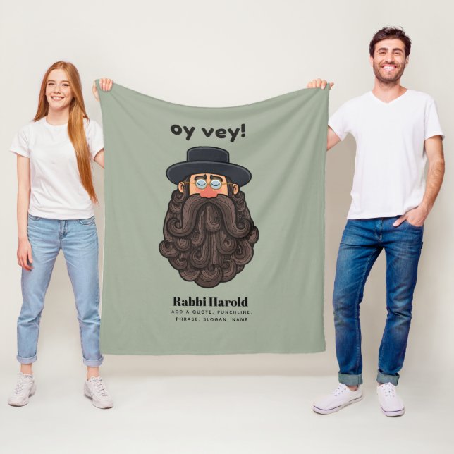 Couverture Polaire OUI ! Funny RABBI Peronalisé (En situation)