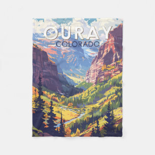 Couverture Polaire Ouray Colorado Travel Art Vintage