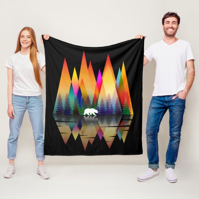 COUVERTURE POLAIRE OURS ARC-EN-CIEL DE MONTAGNE (En situation)