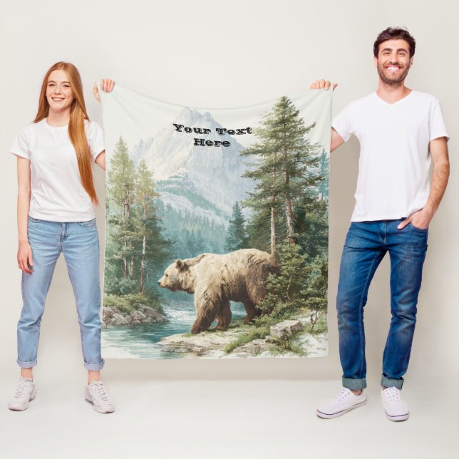 Couverture Polaire Ours Brun (En situation)