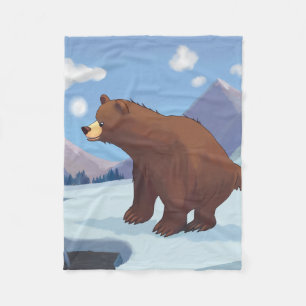 Couverture Polaire Ours brun dans les montagnes