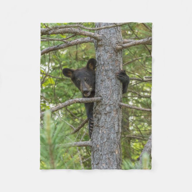 Couverture Polaire Ours Brun Petit Grimpeur d'Arbre (Devant)