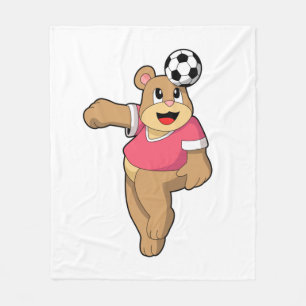 Couverture Polaire Ours comme joueur de football avec Soccer.PNG
