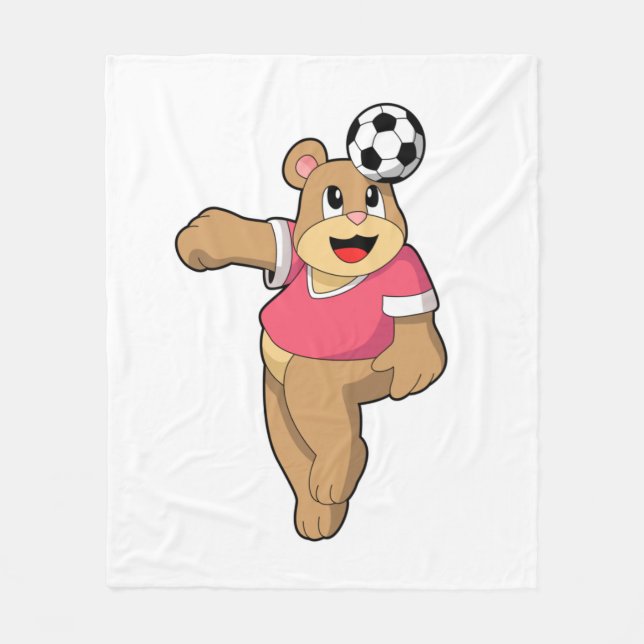 Couverture Polaire Ours comme joueur de football avec Soccer.PNG (Devant)