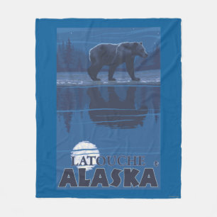 Couverture Polaire Ours dans le clair de lune - Latouche, Alaska