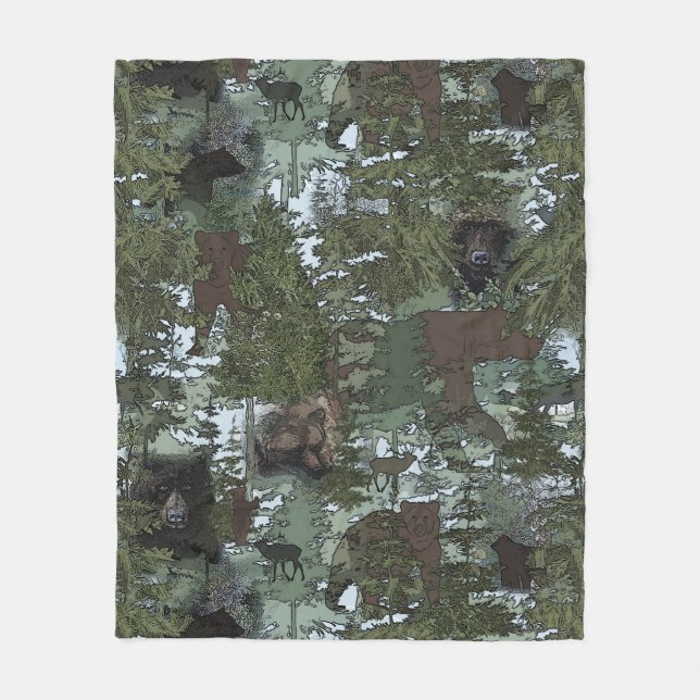 Couverture Polaire Ours dans les beaux bois (Devant)