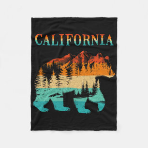Couverture Polaire Ours de Californie Vintage Rétro Nature Randonnée 