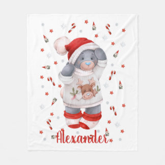 Couverture Polaire ours de Noël