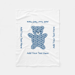 Couverture Polaire Ours de nounours bleu