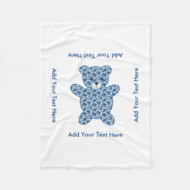 Couverture Polaire Ours de nounours bleu (Devant)
