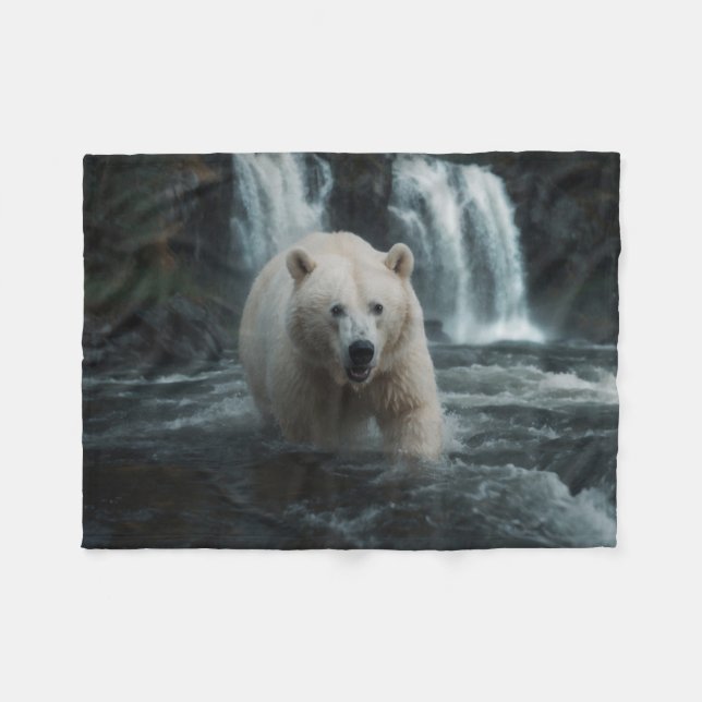 Couverture Polaire Ours d'esprit blanc (Devant (Horizontal))