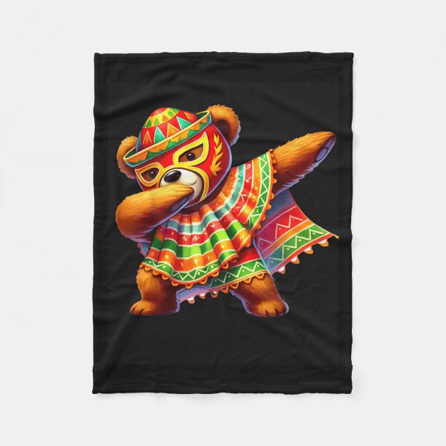 Couverture Polaire Ours en peluche Dabbing Lucha Libre Cinco De Mayo  (Devant)