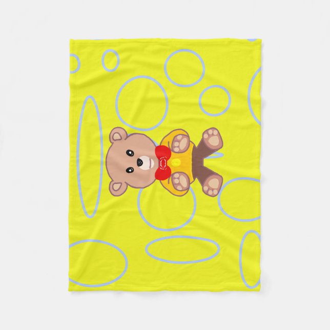 Couverture Polaire Ours en peluche de maïs jaune (Devant)