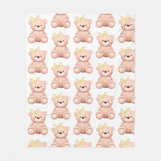 Couverture Polaire Ours en peluche mignon baby shower enfants adorabl