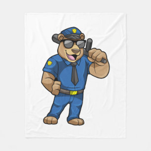 Couverture Polaire Ours en tant qu'officier de police avec Baton